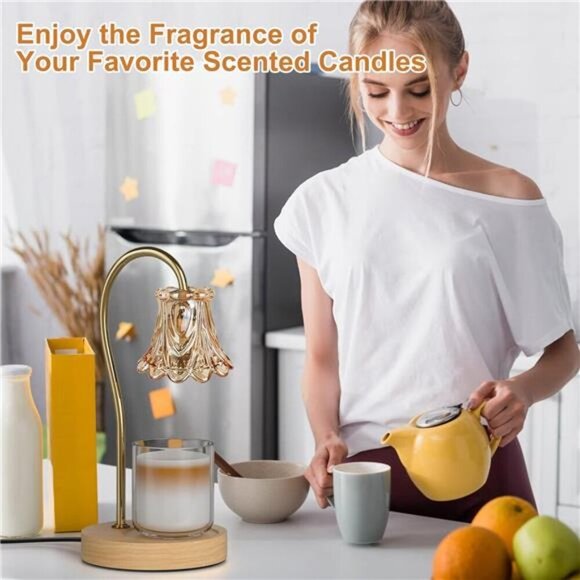 Candle Warmer Lamp, Dimmable Candle Warmer Lantern with Timer - Picture 6 of 7